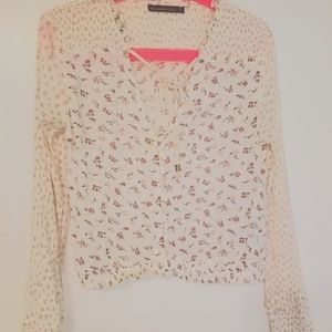 Floral sinched casual blouse